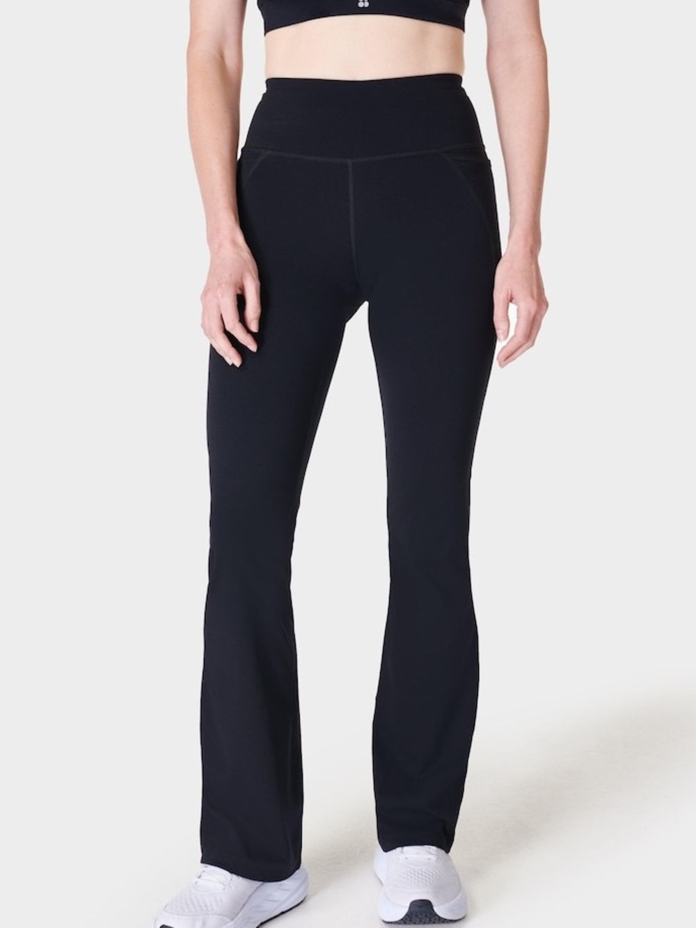 Sweaty Betty Power 30” Bootcut Workout Trousers Black Flare Leggings Athletic 8